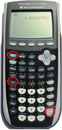 Square root on TI-84 Plus Calculator